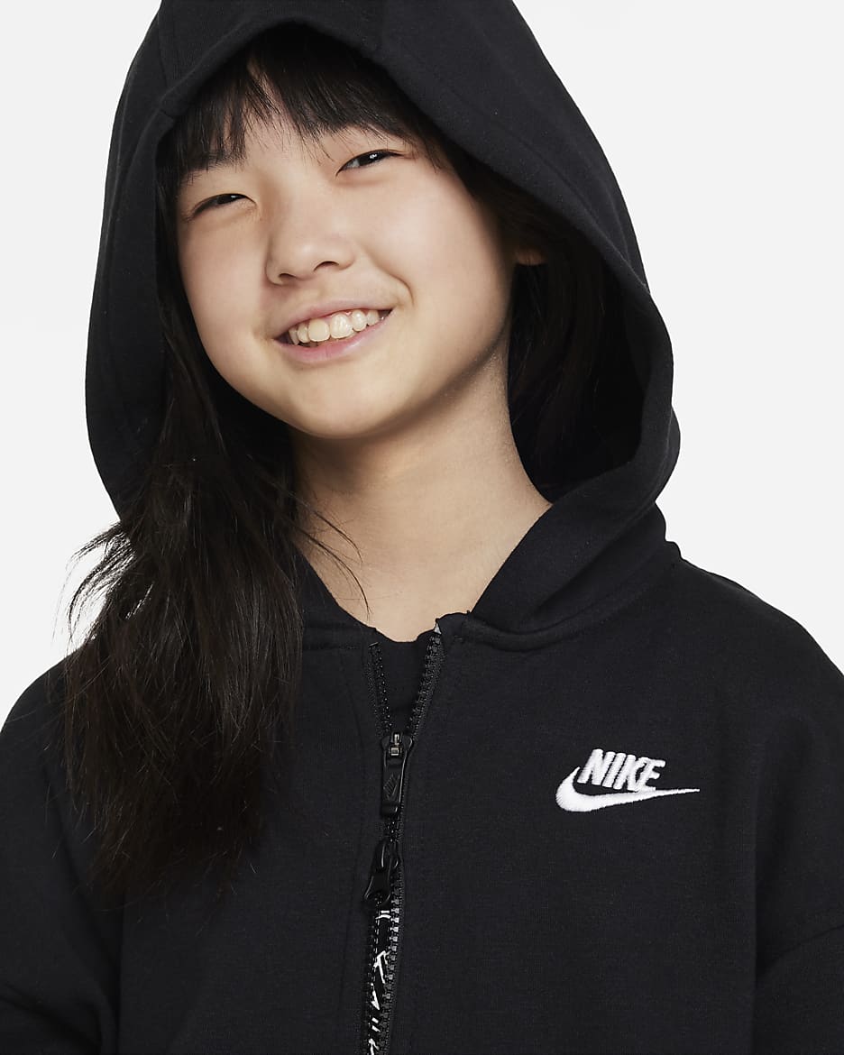 Black nike zipper hoodie hotsell